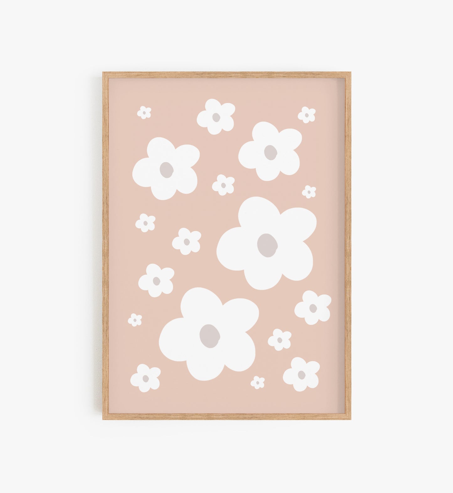 Pink Daisy Flowers Print, Colourful Flower Wall Print, Flower Wall