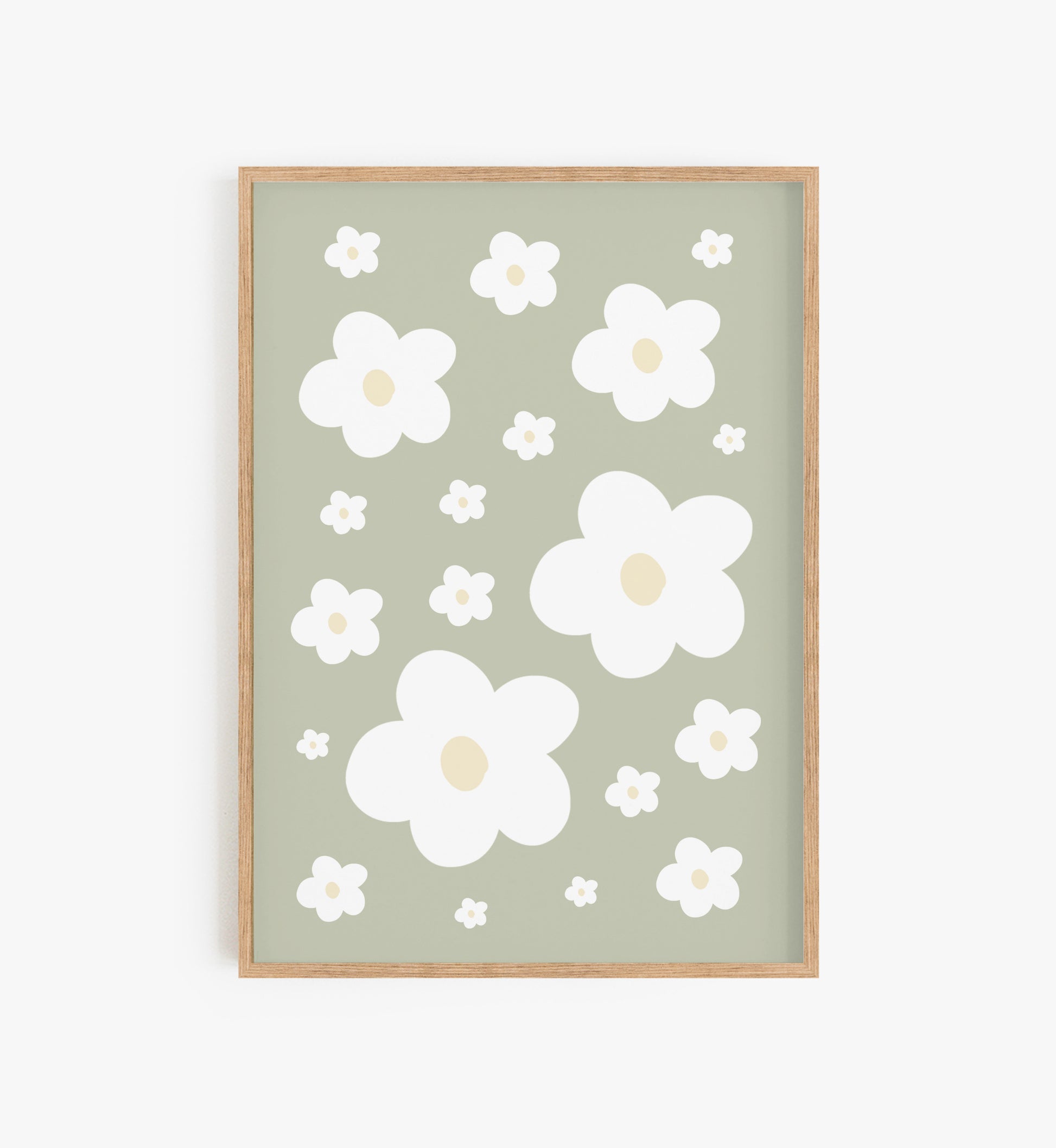 Sage green decor | Daisy Flowers Print, Flower Wall Print, Flower Wall Decor