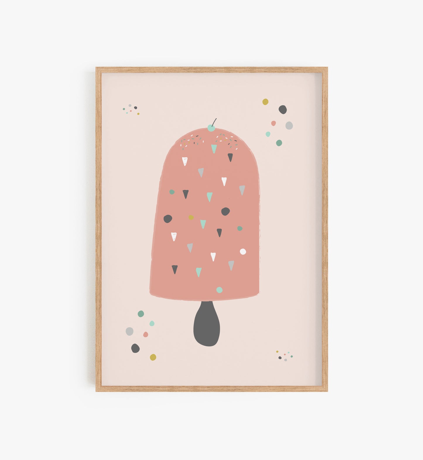 Kids Pink Pastel Ice Cream Print, Ice cream print for nursery wall decor, girls room wall art