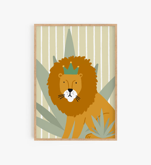 Safari Lion Nursery print, Kids Lion Picture, Kids Safari Room Decor