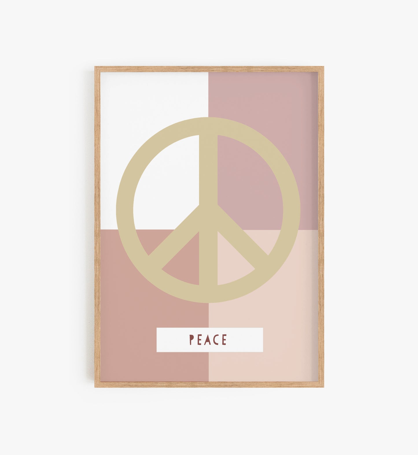 Modern Rose Pink Peace Print, Pink Peace Sign Print, Pink girls room decor uk