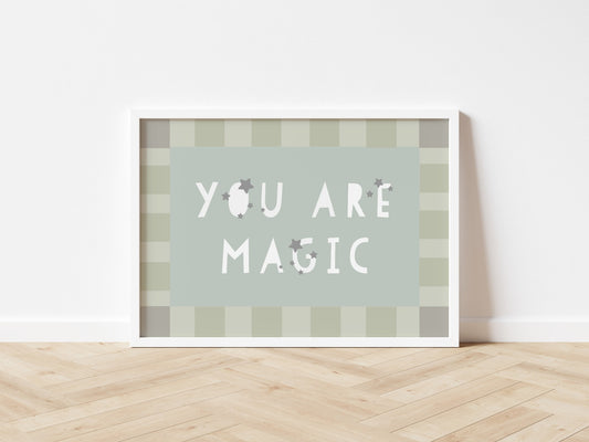 Boys nursery decor. Baby Blue You are Magic Print | nursery print uk, Childrens wall art