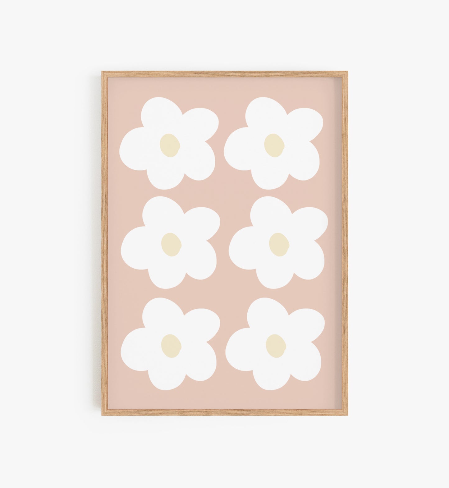 Scandi Pale Pink Nursery Daisy Flowers Print, Flower Wall Print, Flower Wall Decor nursery