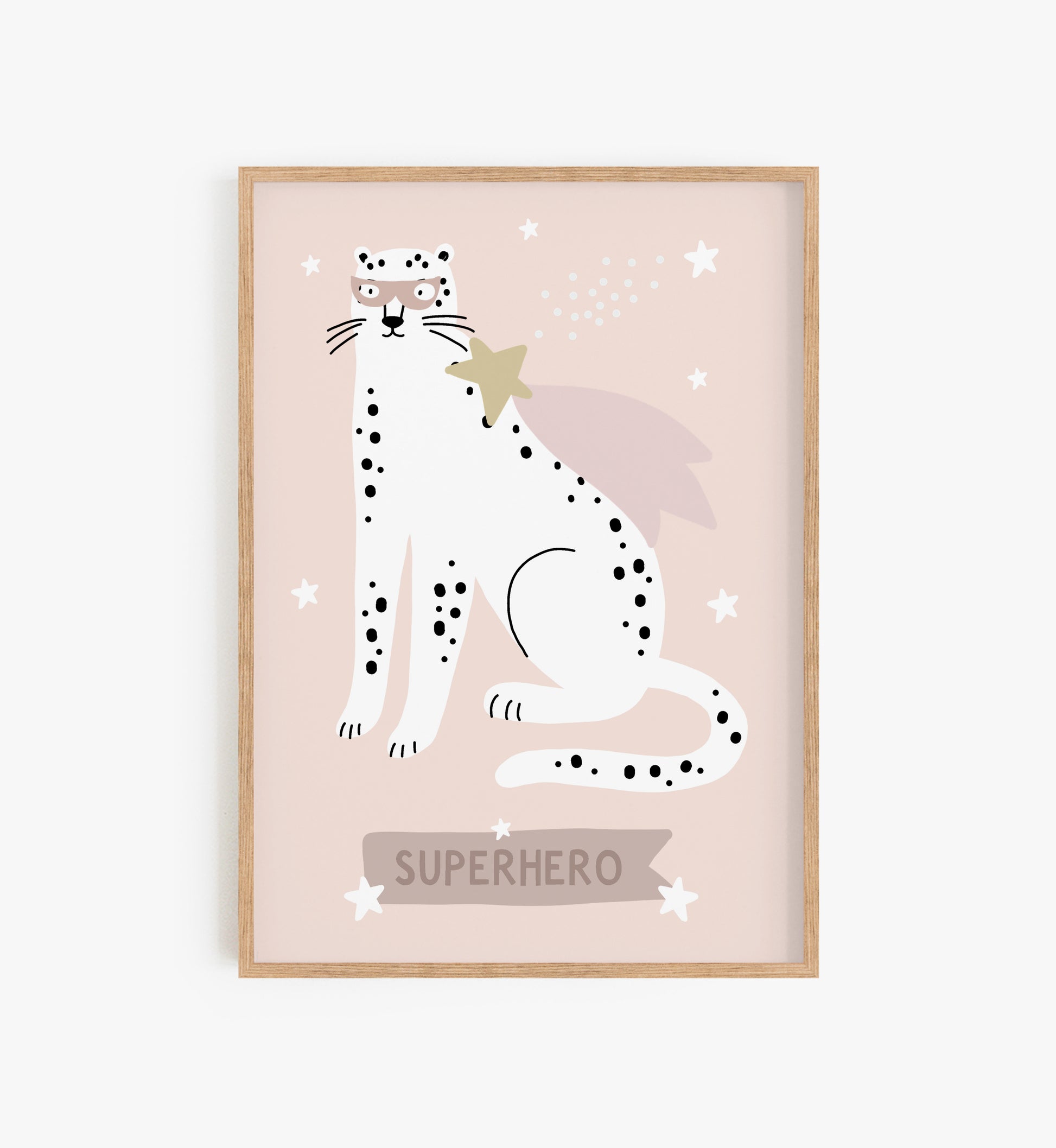 Superhero Cat | Pink, Kids Space print UK