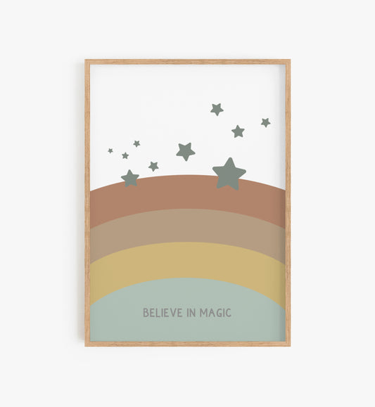 Believe in magic quote print | Rainbow prints | Rainbow décor | Rainbow wall art Rainbow Prints | Rainbow wall art