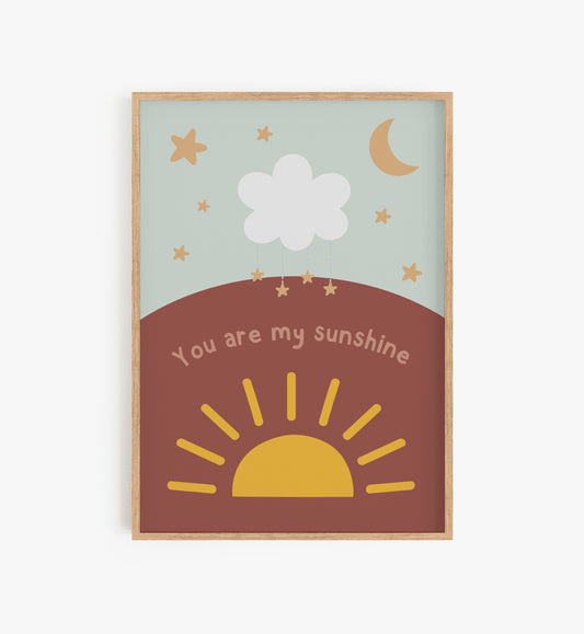 You are my sunshine nursery print uk, Childrens wall art prints uk