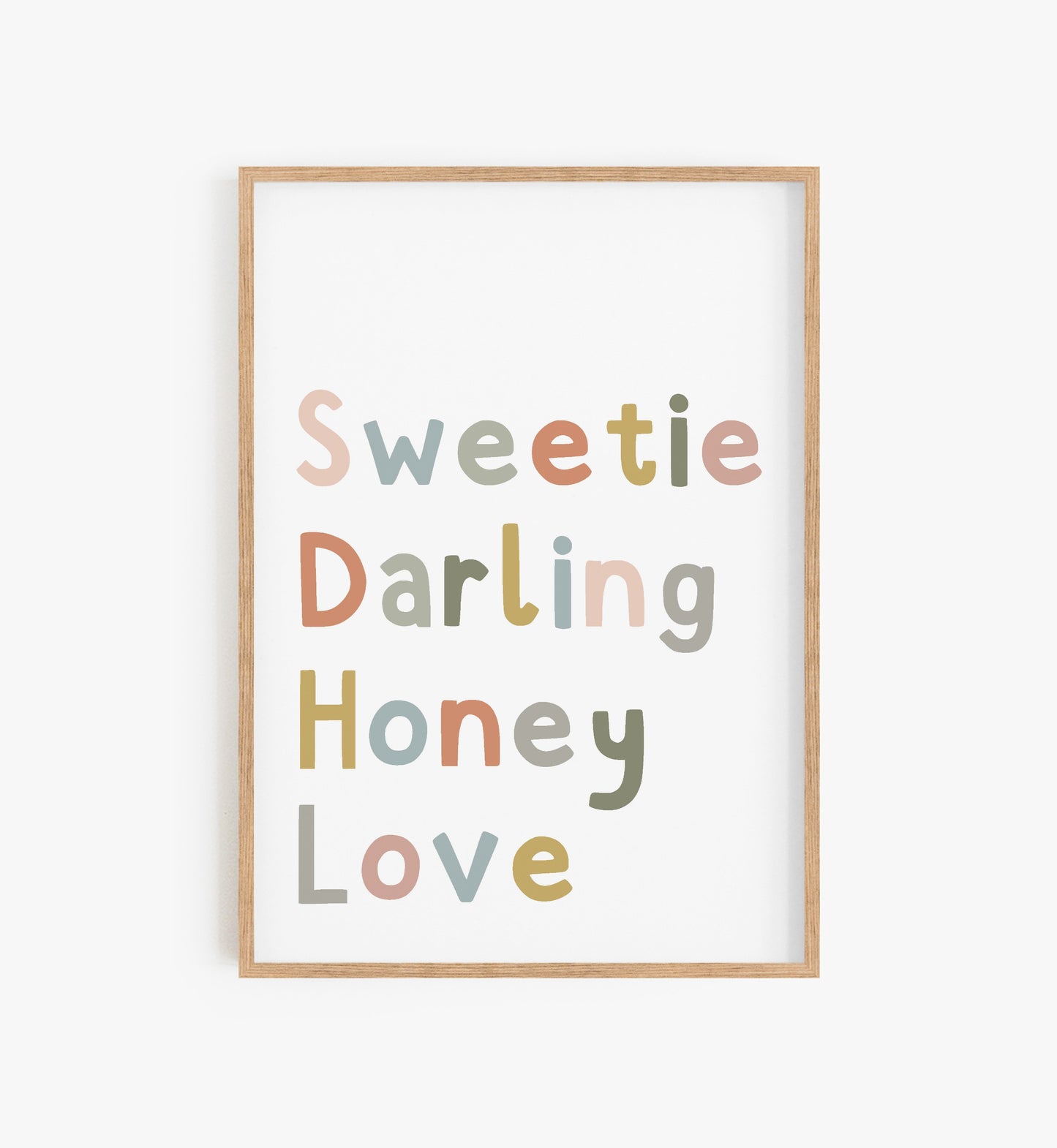 Sweetie darling Quote Print uk, Boho nursery quote print, Nursery wall art