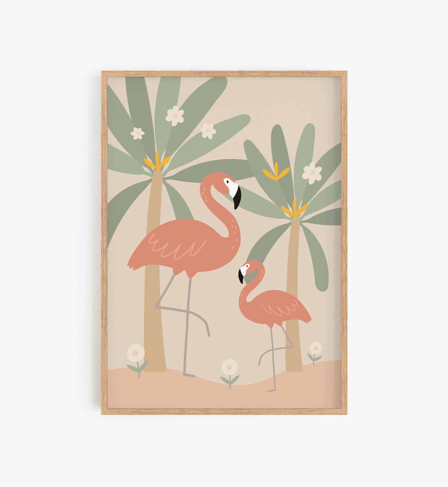 Flamingo Safari Nursery print, Pink Flamingo Print, Nursery Room Prints UK