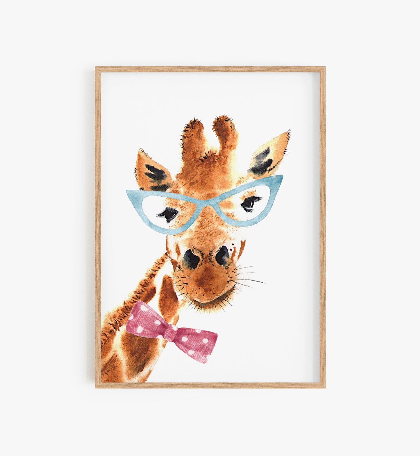 Giraffe with Blue Glasses print,