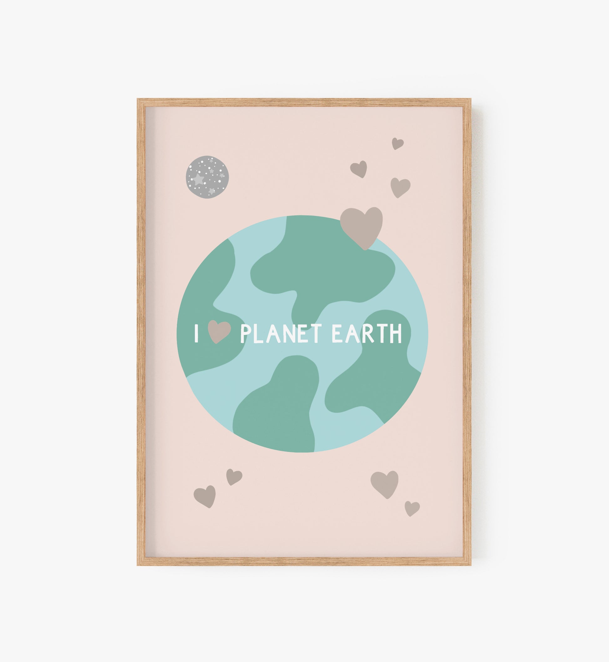 Kids I love Earth Print, Space prints UK, Planets poster, Space prints