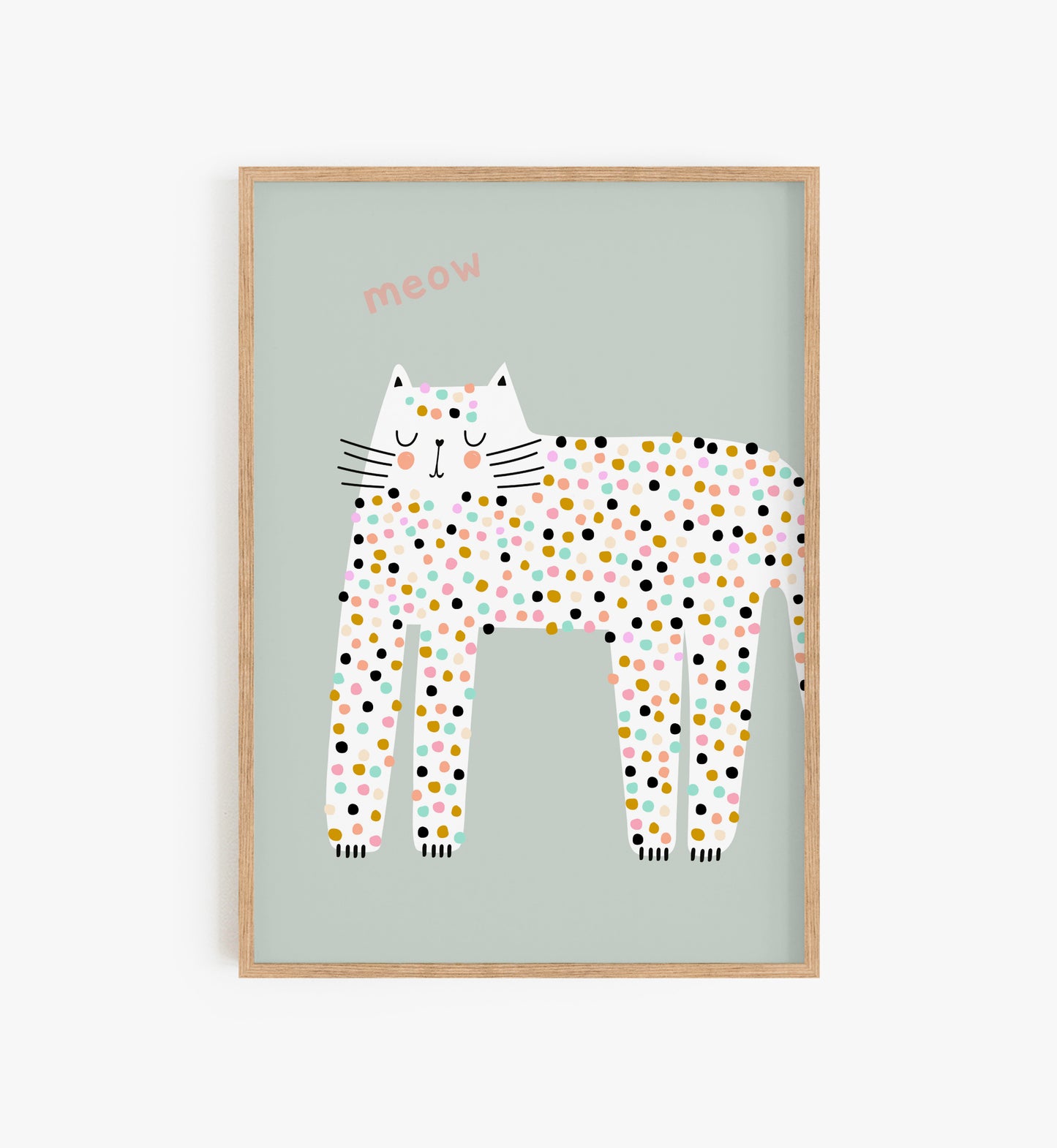 Cool cat print, Cat wall print for kids room, Cute kids prints,