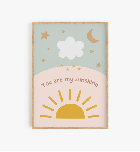 You are my sunshine nursery print uk, Childrens wall art prints uk